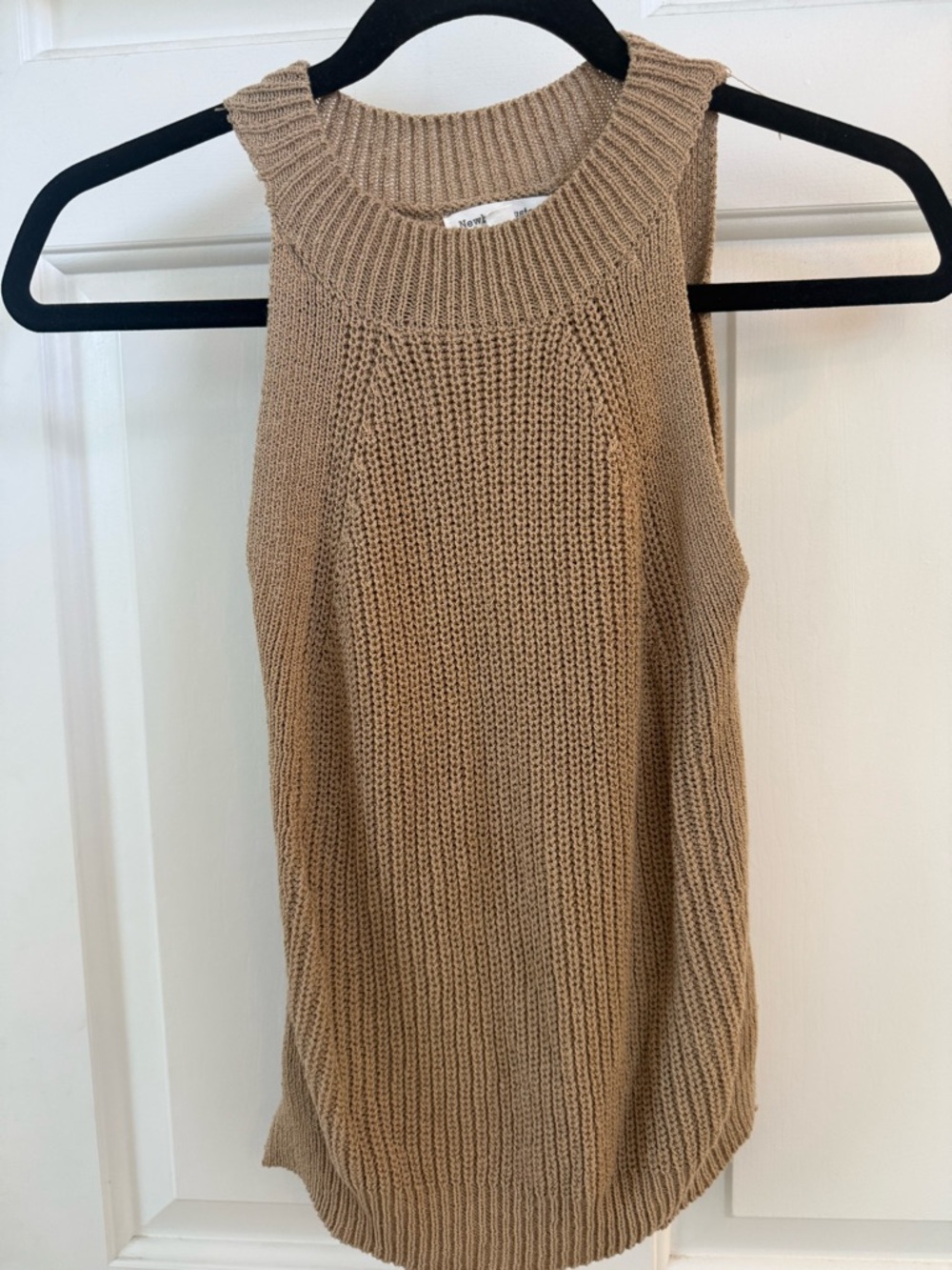 Newbury Kustom Beige Knit Sleeveless Tank Top
